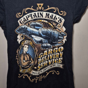 Women's TeeFury Black Captain Mal's Cargo Delivery Service Tee S